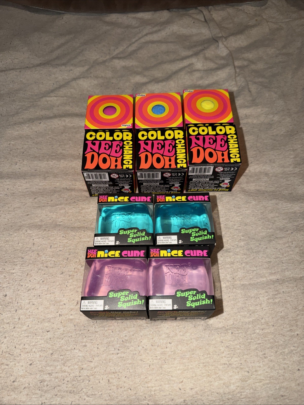 Brand New Lot Nee Doh Nice Cube, Color Change! 6 Color Change And 3 Nice Cubes!