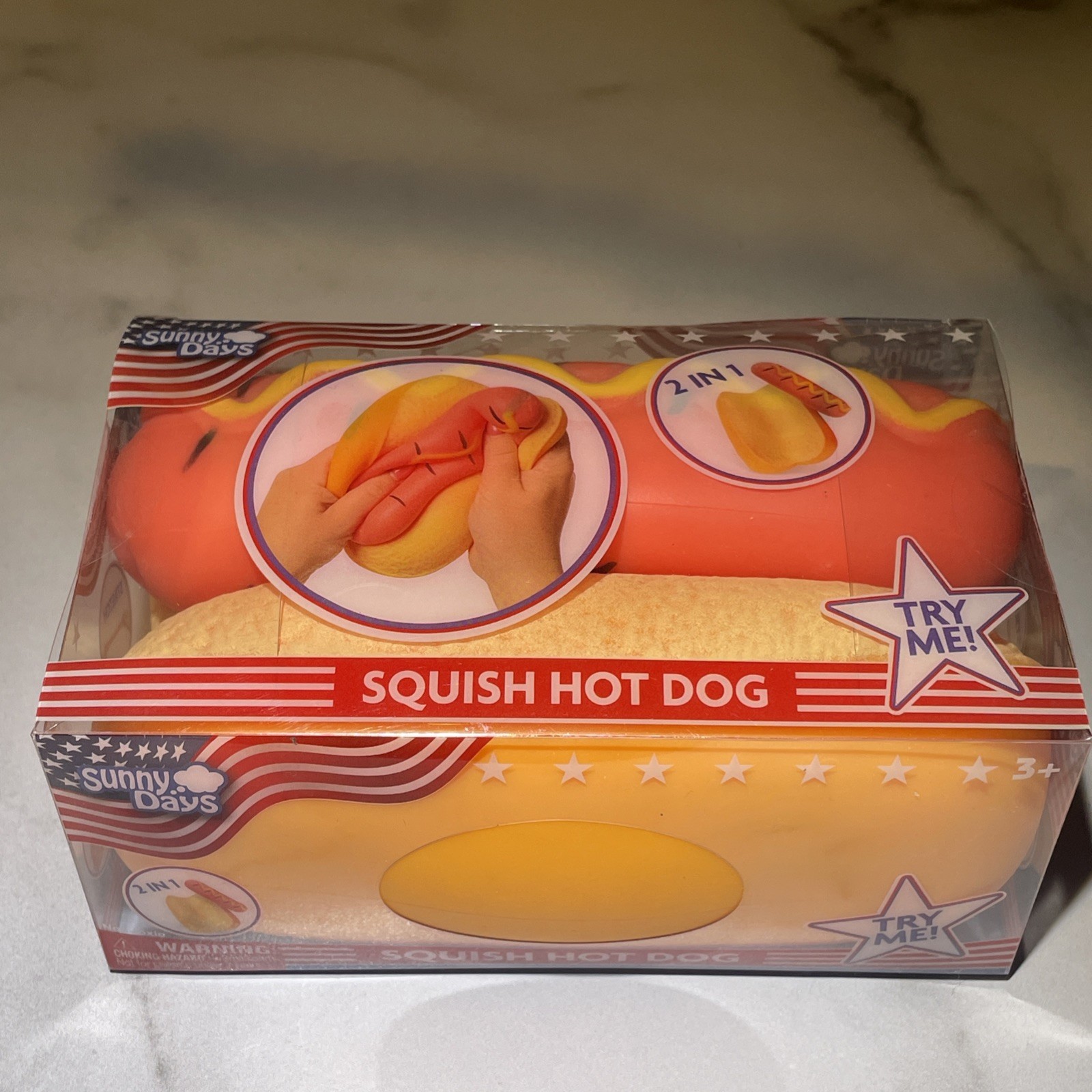 Toymendous Sunny Days Jumbo Hot Dog Squish Sensory Viral Squishy Toy TikTok