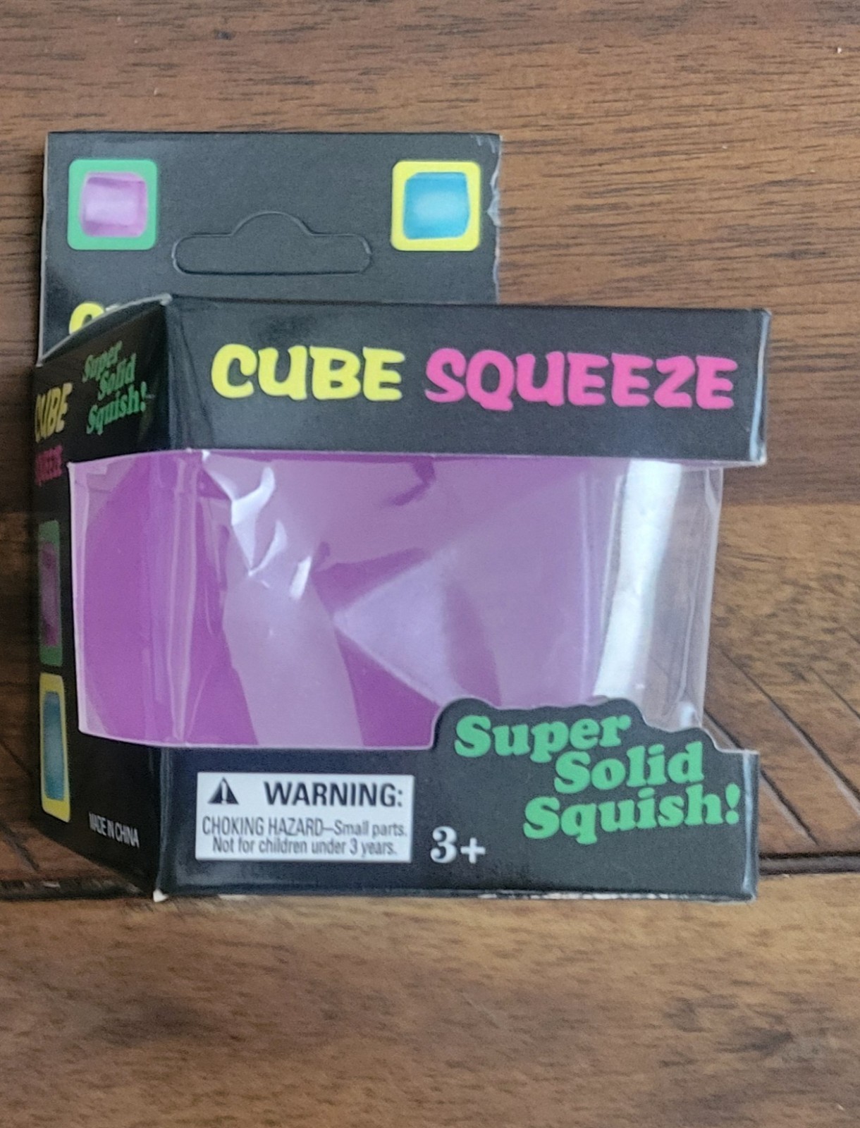Squish! Purple Cube Squeeze Super Solid Squishy Tactile Toy, Ages 3-7 Years