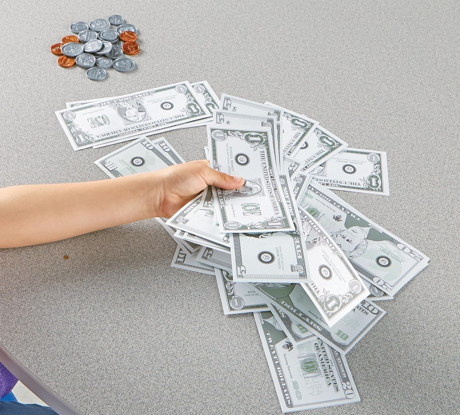 Pretend Play Money – Math Manipulatives for Kids, Kids Bank, Plastic Coins, C…