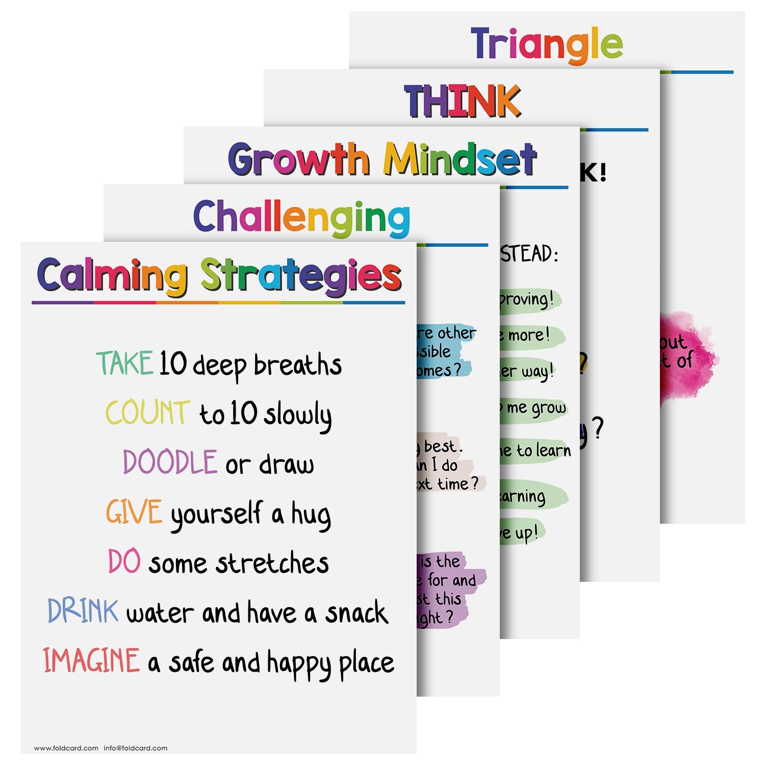Calming Corner Educational Poster Learning Chart Bundle for Classroom – 8.5 x 11