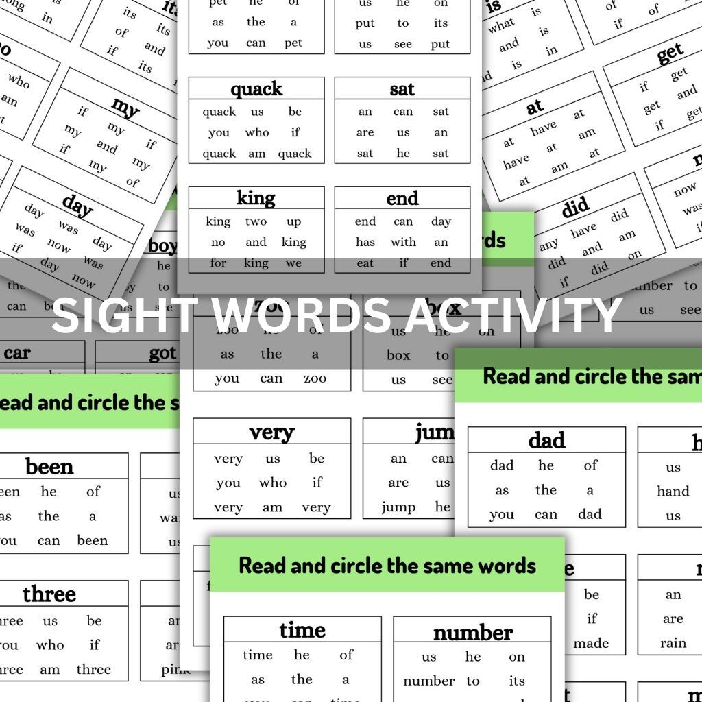 Sight Words Activity Pack – 83 Flashcard Pages + Coloring Worksheets