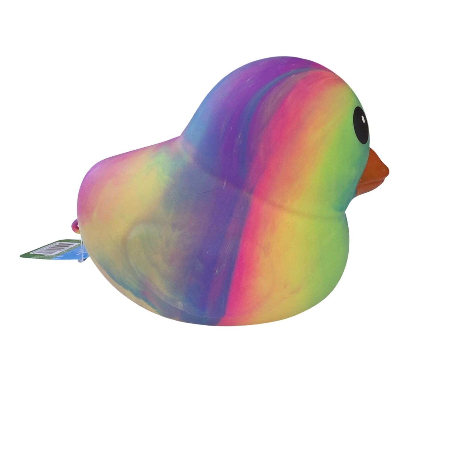New Squeeezy Rainbow Marble Duck Jumbo Squishy Stress Ball Gel Filled Toy