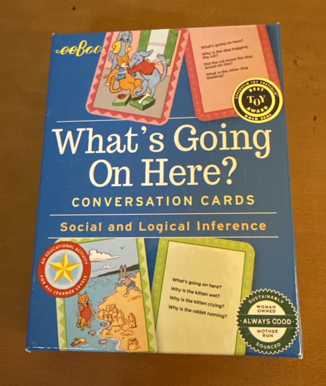 eeBoo: What’s Going On Here? Social and Logical Inference Conversation Cards