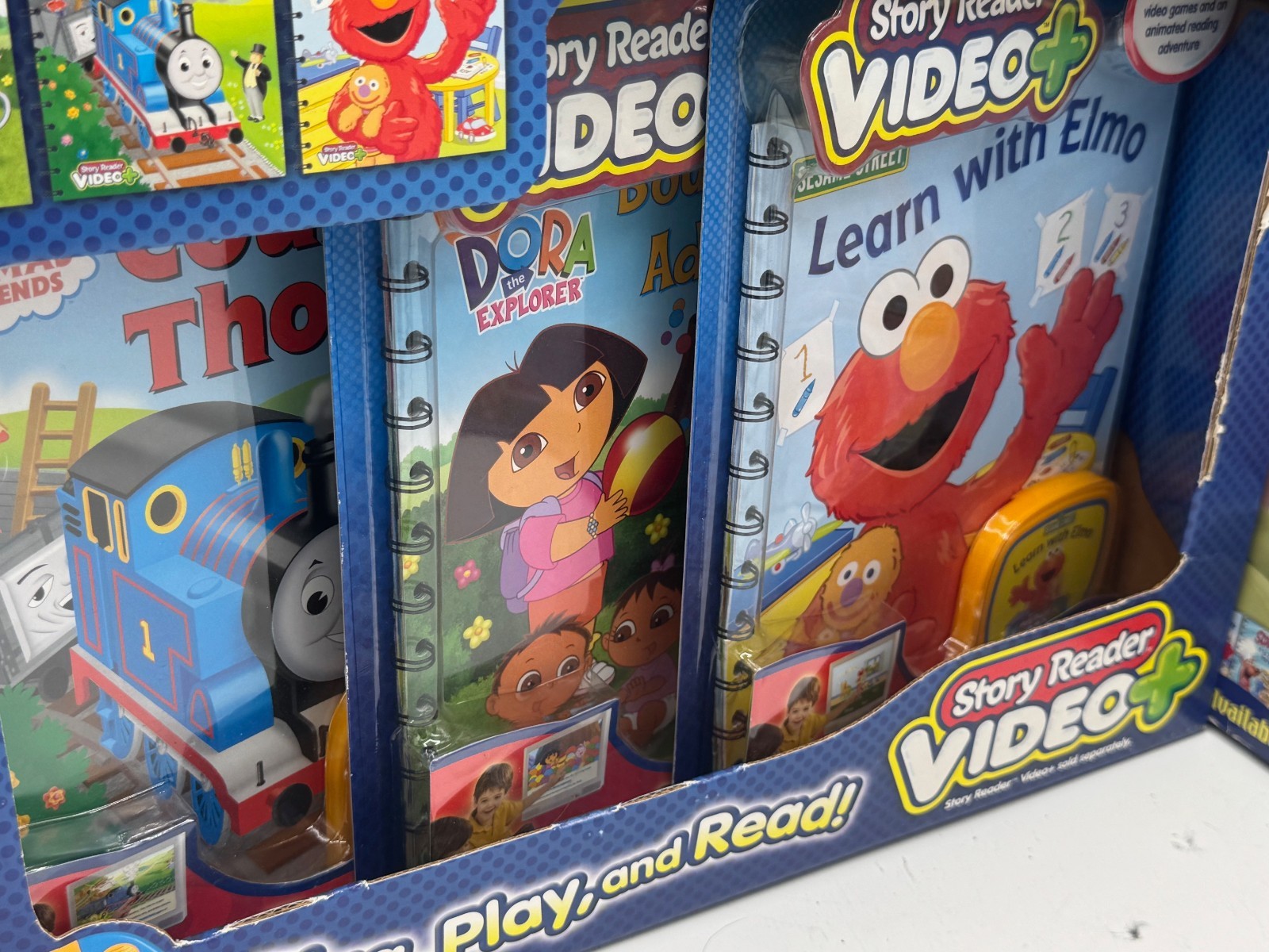NEW Story Reader Video Plus Early Learning System With 4 Books & Cartridges Elmo