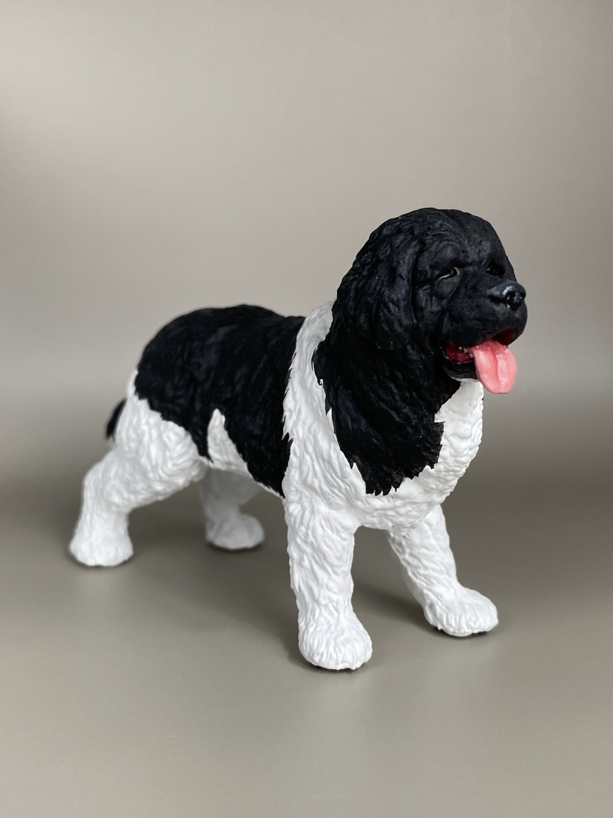 OOAK Custom Schleich PAPO Newfoundland Dog Plastic Toy Animal Figure