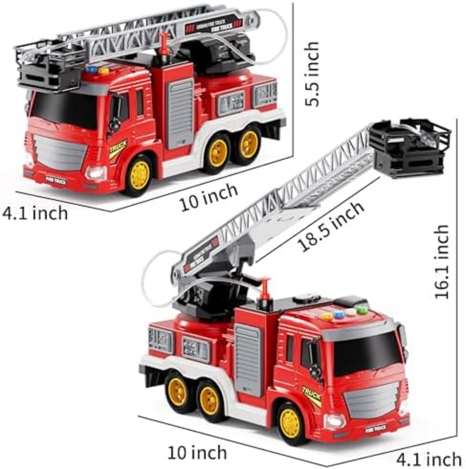Fire Truck Toy for Kids 3 4 5 6 7 8 Years Old – Fire Trucks Playset with Rotatin