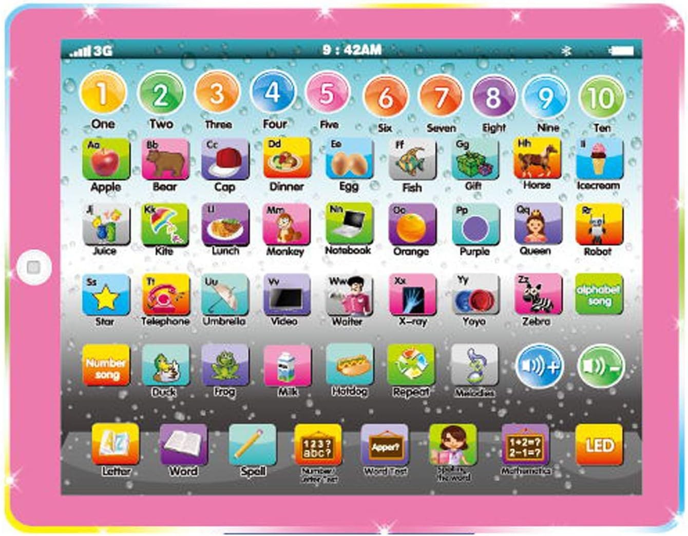 Kids Learning Tablet Toddler ABC Words Numbers Music Educational Toy Age 3 4 5 6
