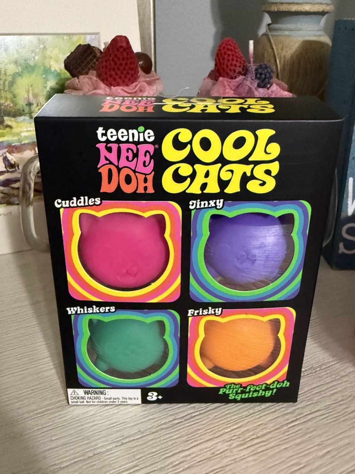 🐱 NeeDoh teenie 4 Pack Nee Doh Mini Cool Cats Set of Four New Factory Sealed🐱