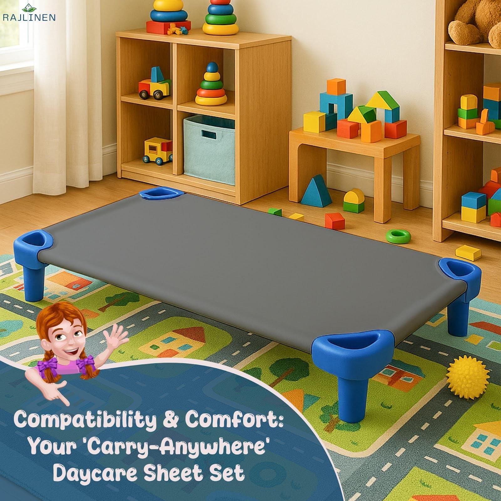 Daycare Cot Sheets for Toddlers and Preschool, Standard Size (22″ X 40″) 6-Pa…