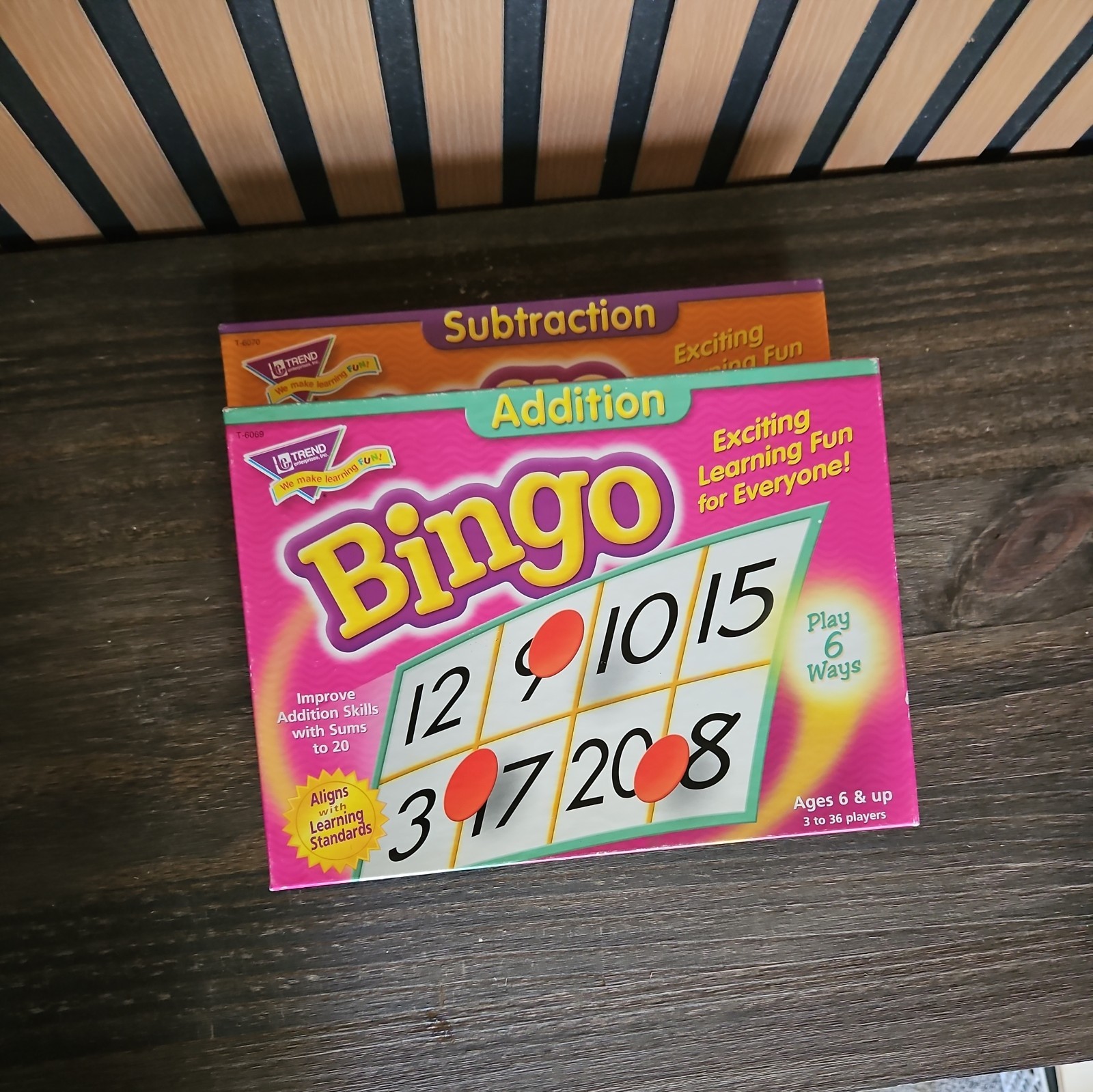 2 Bingo Games Addition & Subtraction age 6+ Carson Dellosa Education