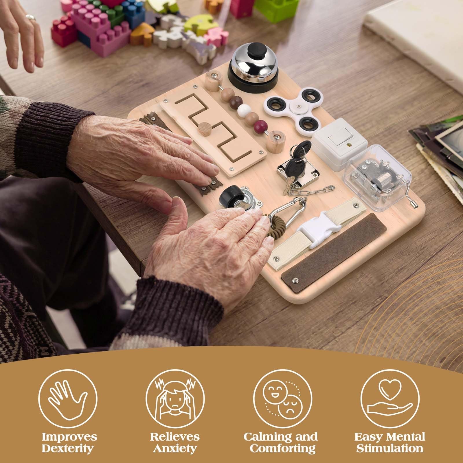 Dementia Activities for Seniors-Fidget 3.81 cm (H) x ? (L) x ? (W), Nature