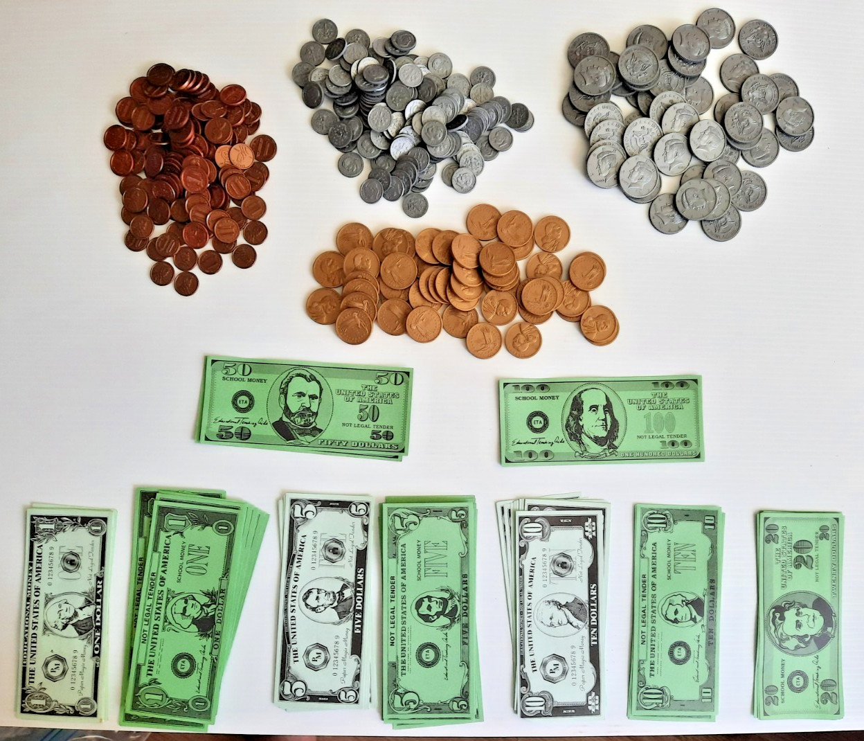 Vintage Play Money With Sacagawea Coins Homeschool Education No Nickels 0