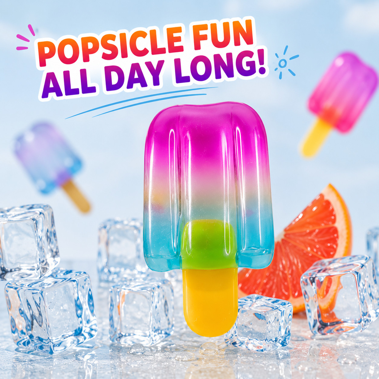 Viral Tik Tok Squeezy Ice Cream Popsicle Squishy Toy, Stress Relief Sensory Fun