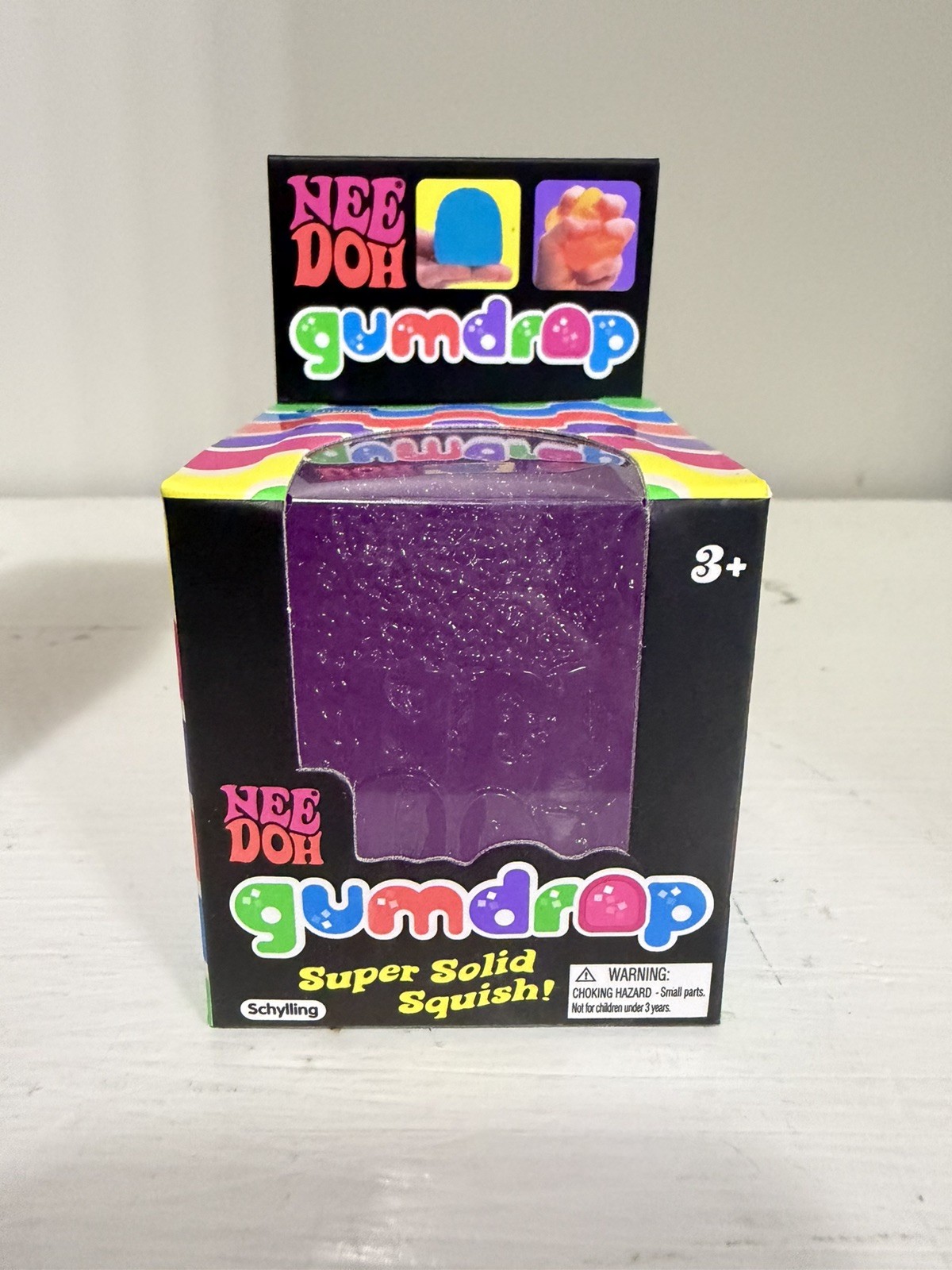 Nee Doh Nice Cube Super Solid Gum Drop Set of 6- 3 Orange 2 Blue and 1 purple