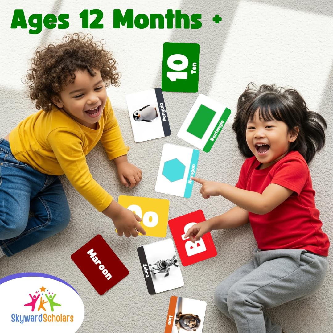 Toddler Flashcards Letters, Numbers, Colors, Shapes & Animals for Ages 1~3