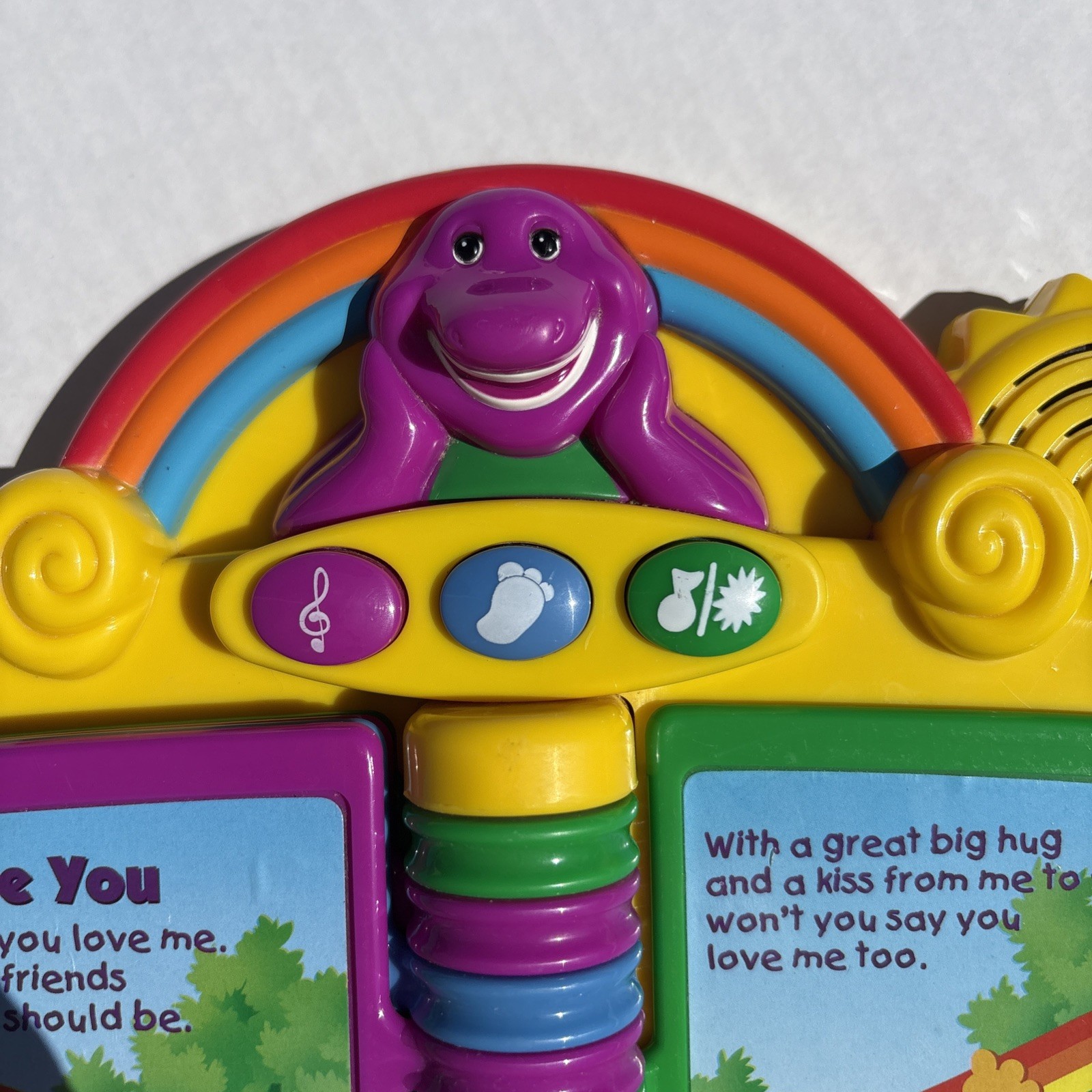 Vintage 2001 Mattel Barney Musical Nursery Rhymes Piano Book VIDEO Working Toy