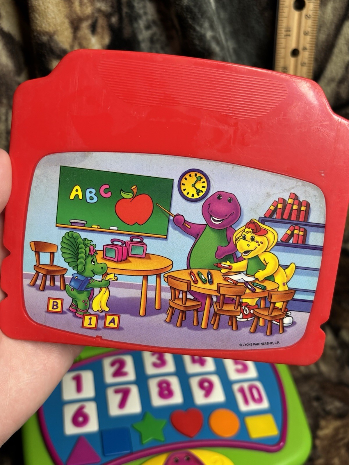 LOOK! BARNEY Laptop Interactive Learning (1) Cartridge 2002 Vintage Toy Portable