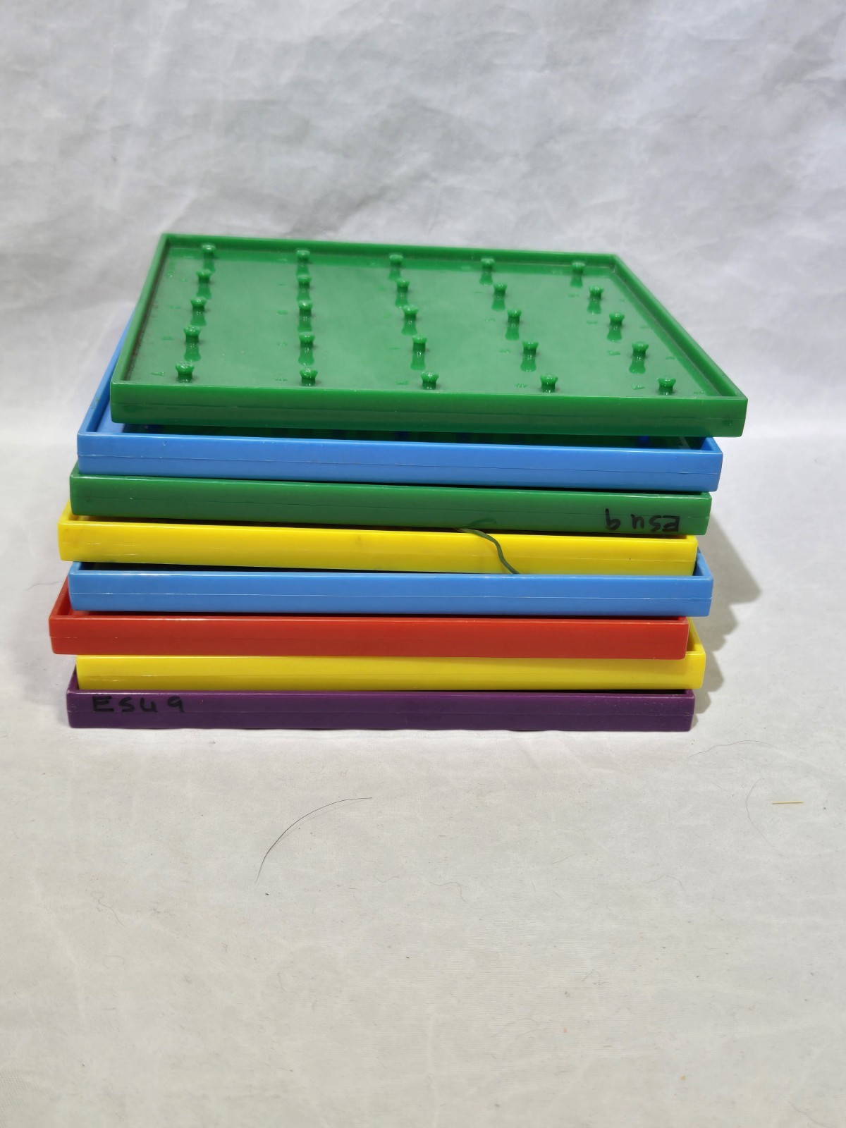 Lot of 8 Plastic Math Geoboards 6×6 Double Sided Geometry Homeschool Classroom