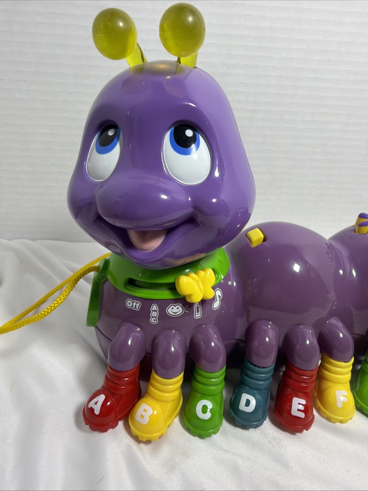 Leapfrog Alphabet Pal Purple Caterpillar Pull Toy Interactive Musical WORKS