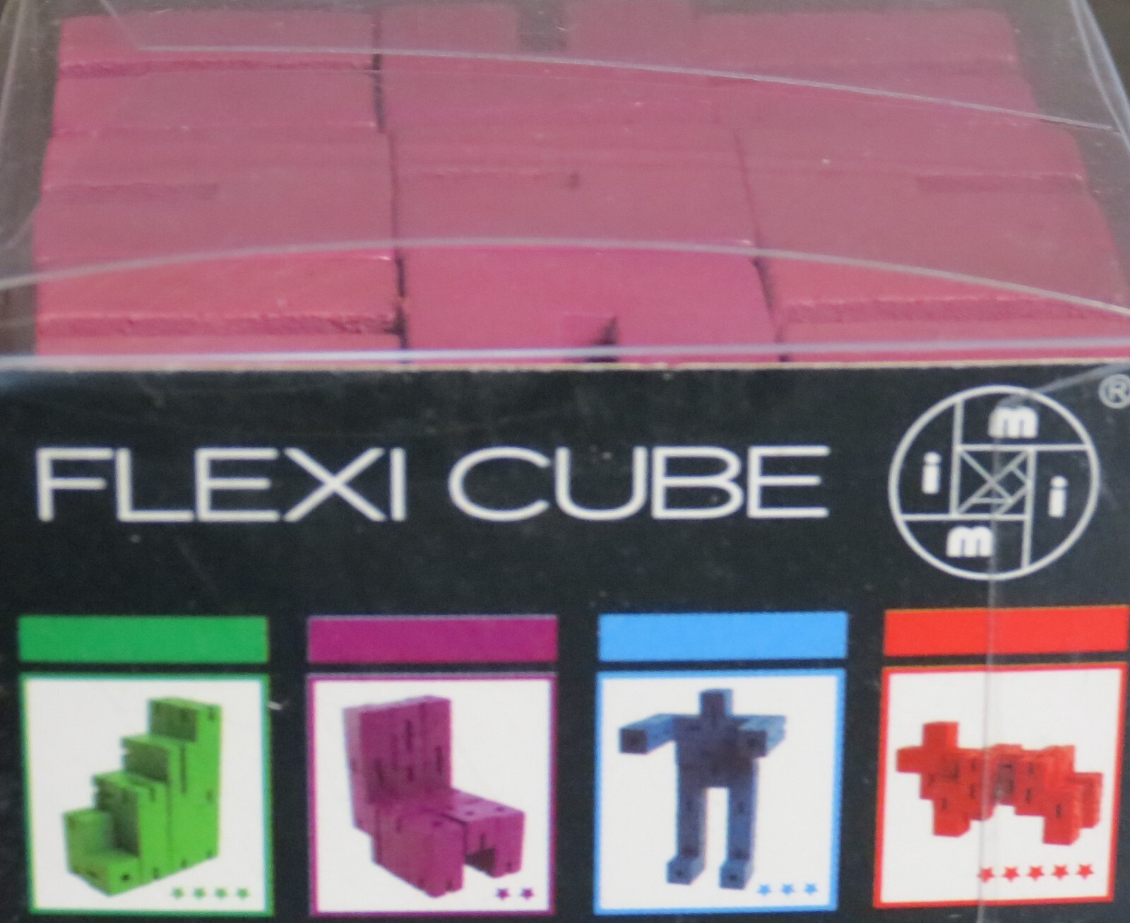 Flexi Cube NEW Wooden Mauve Build Toy RARE , Streamline, Simple Genius age 6 u