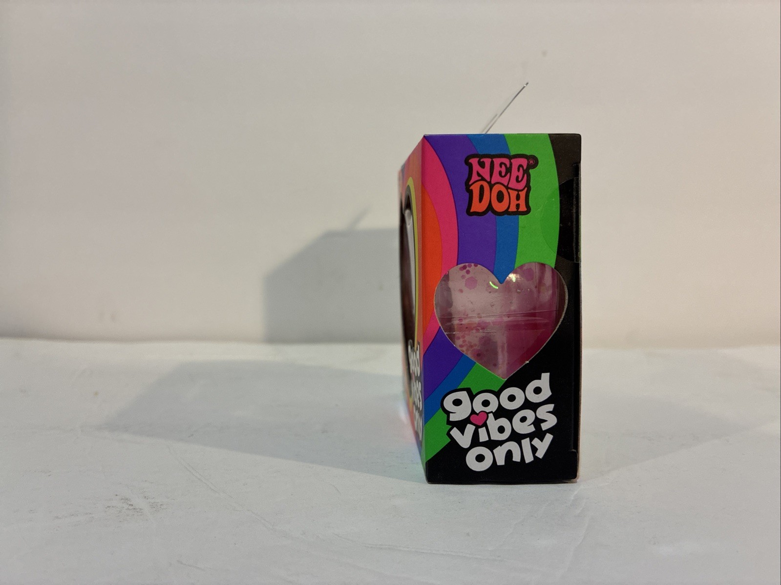 Schylling NeeDoh Good Vibes Only Heart Squeeze The Day Pink Toy Nee Doh New