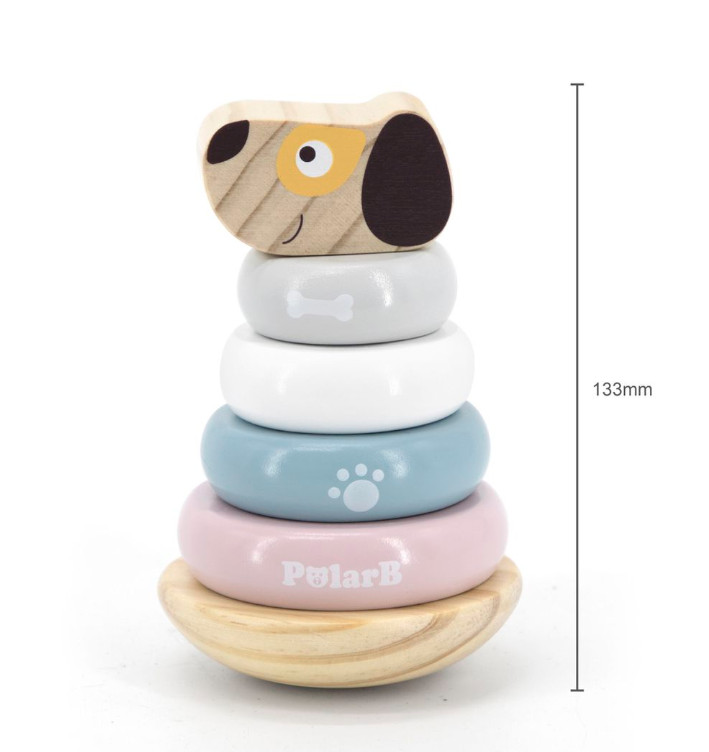 Viga Polar B Wooden Toy Stacking Puppy, 12m + Ages Baby