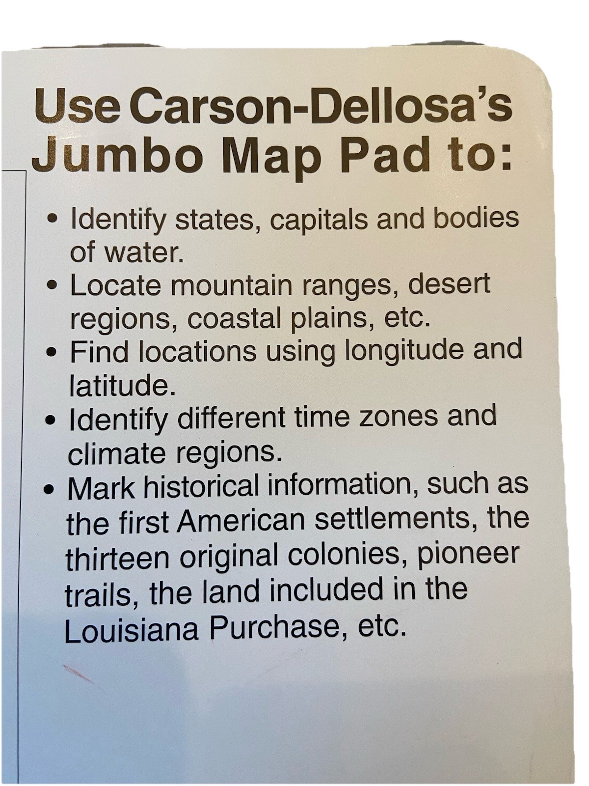 Vintage Carson-Dellosa US Jumbo Map Pad Partial Lot 9 Sheets Reproducible 1998