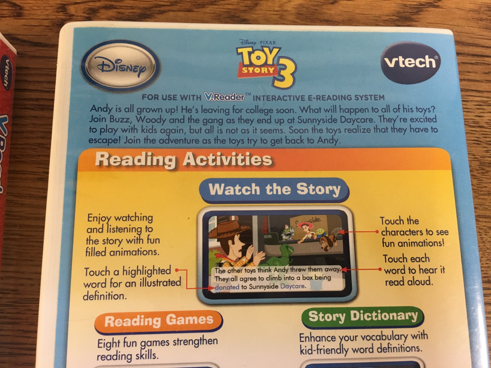 Lot Of 2 Vtech V.Reader Cars 2 And Toy Story 3 Interactive E-Reading System