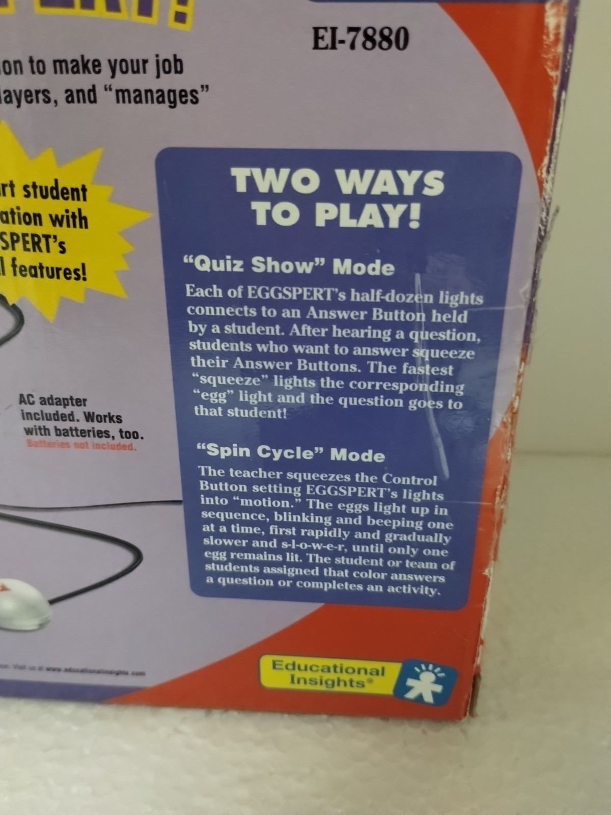 Eggspert Buzzer Game EI-7880 2001 Complete Set Educational show lights Classroom