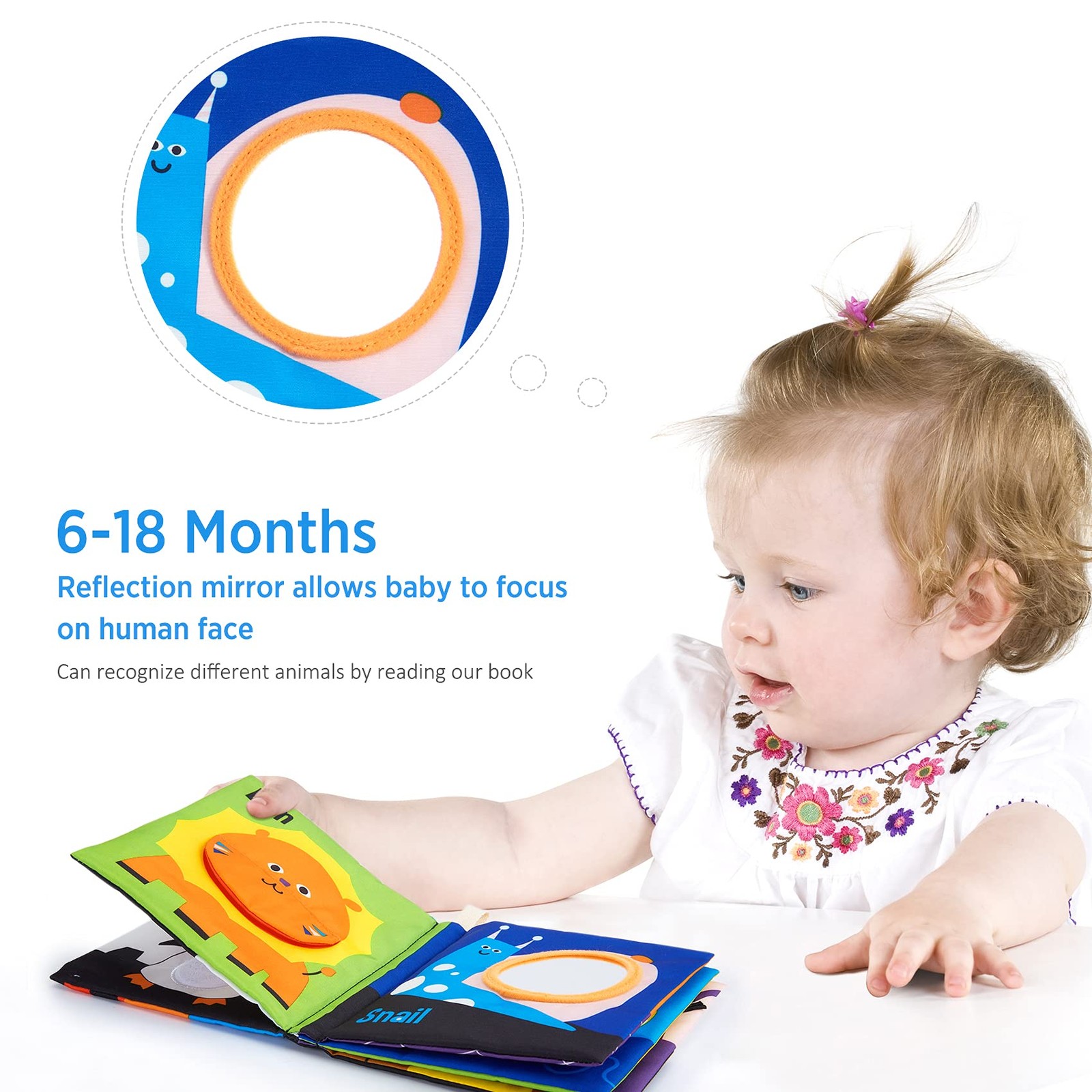 beiens Soft Baby Books – High Contrast Black & White Touch Small, Black,white