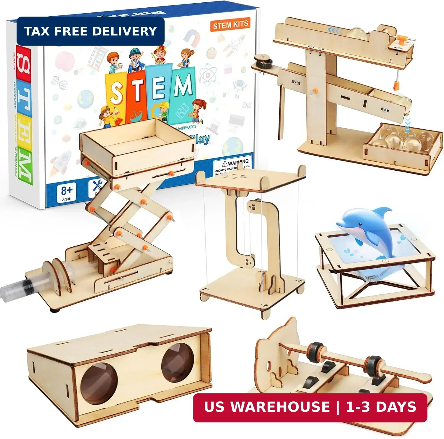 Poraxy 6 in 1 STEM Kits for Kids Age 8-10, Science Building Educational Experime