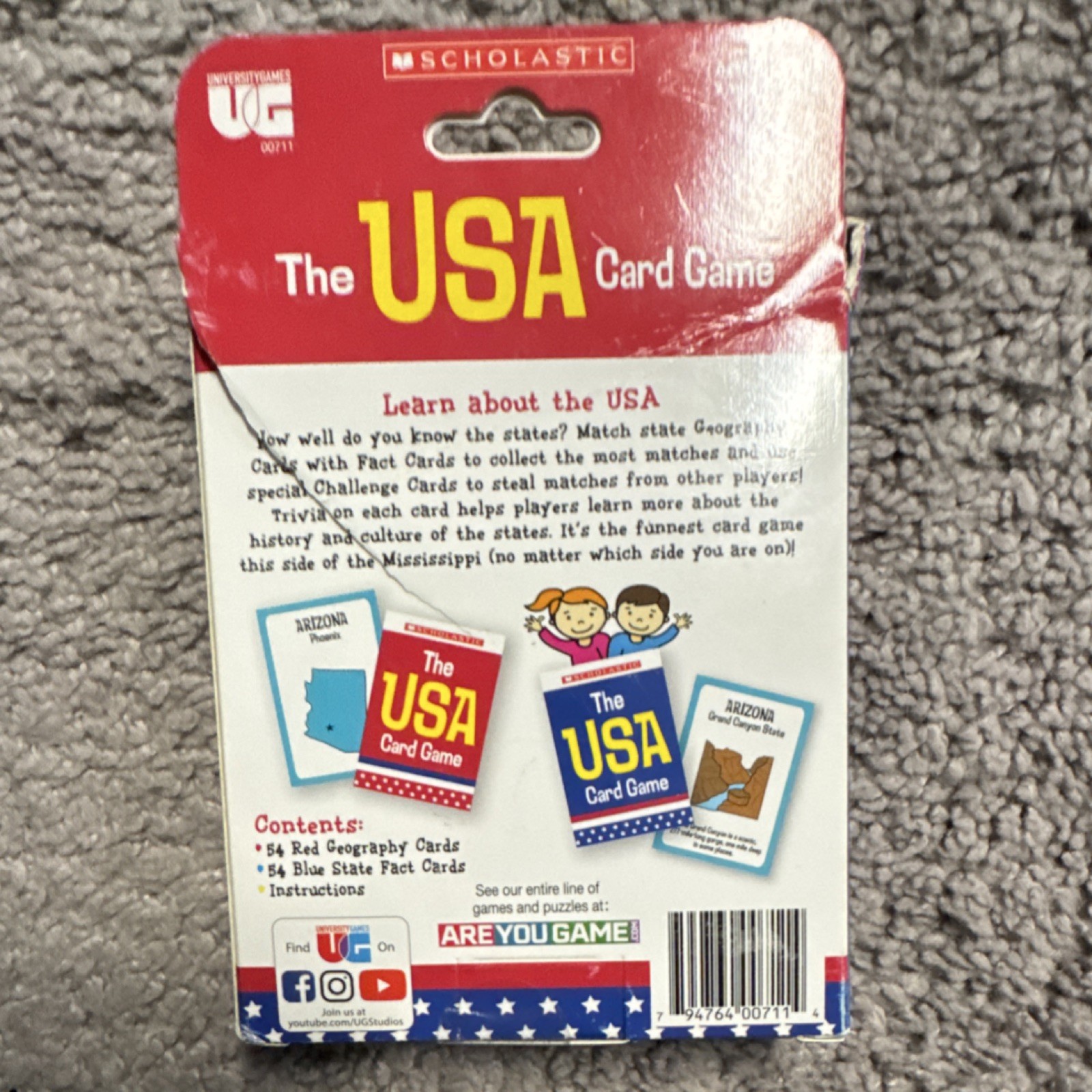GEOToys University Games USA GeoCards & The USA Card Game 50 States Maps