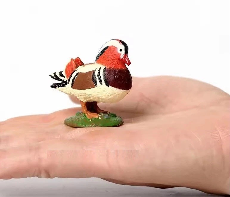 Mandarin Duck Bird Wild Animal Figure Toy PVC Doll Small Figurine Birthday Gifts