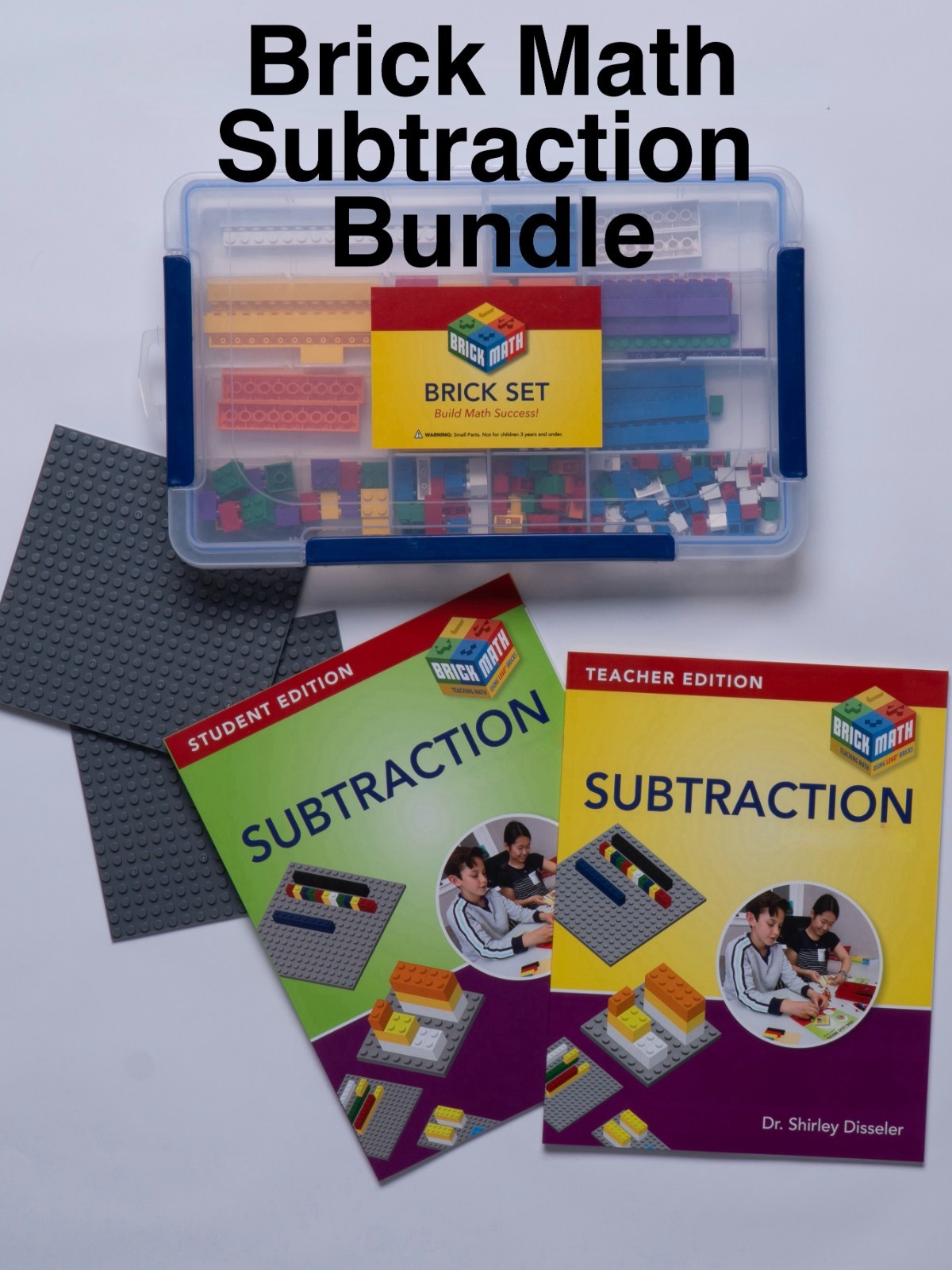 Brick Math Subtraction Bundle: Teach Subtraction using plastic bricks. It’s fun!