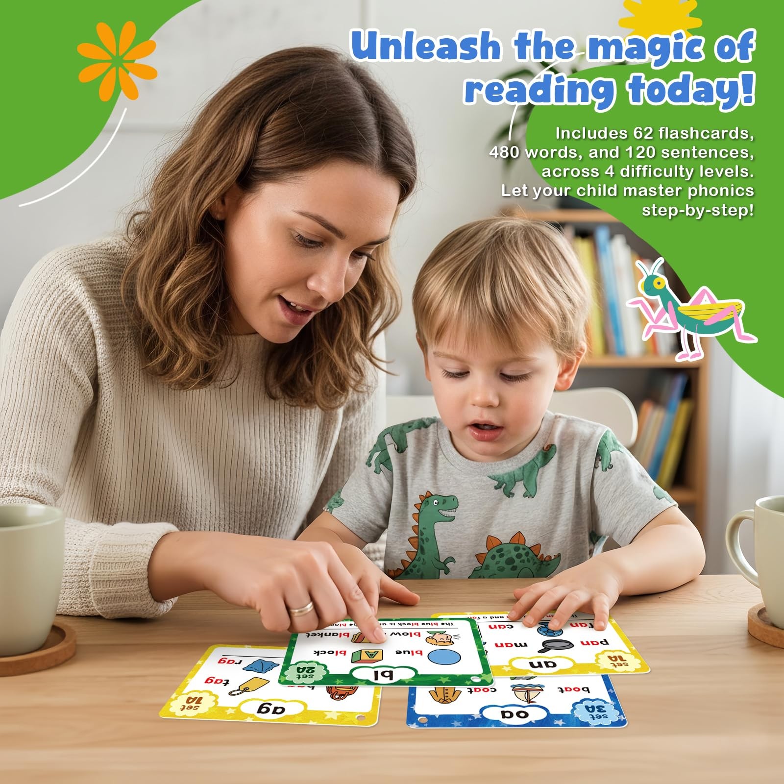Phonics Flash Cards, Sight Words Flash Cards for Kindergarten, Learn to Read …