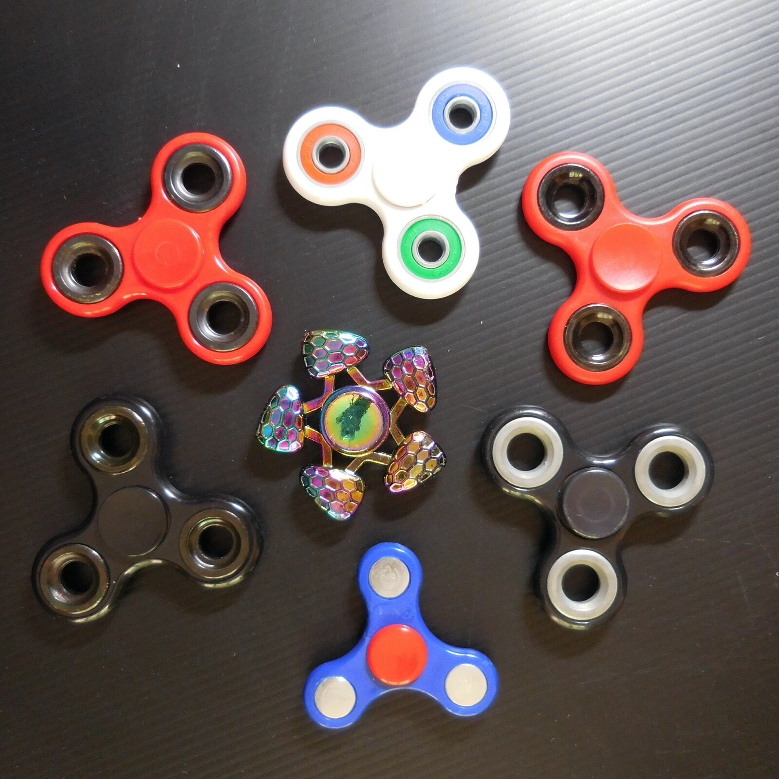 7 Spinners Fidget Hand Toy Contemporary Ball Bearing Game N5425