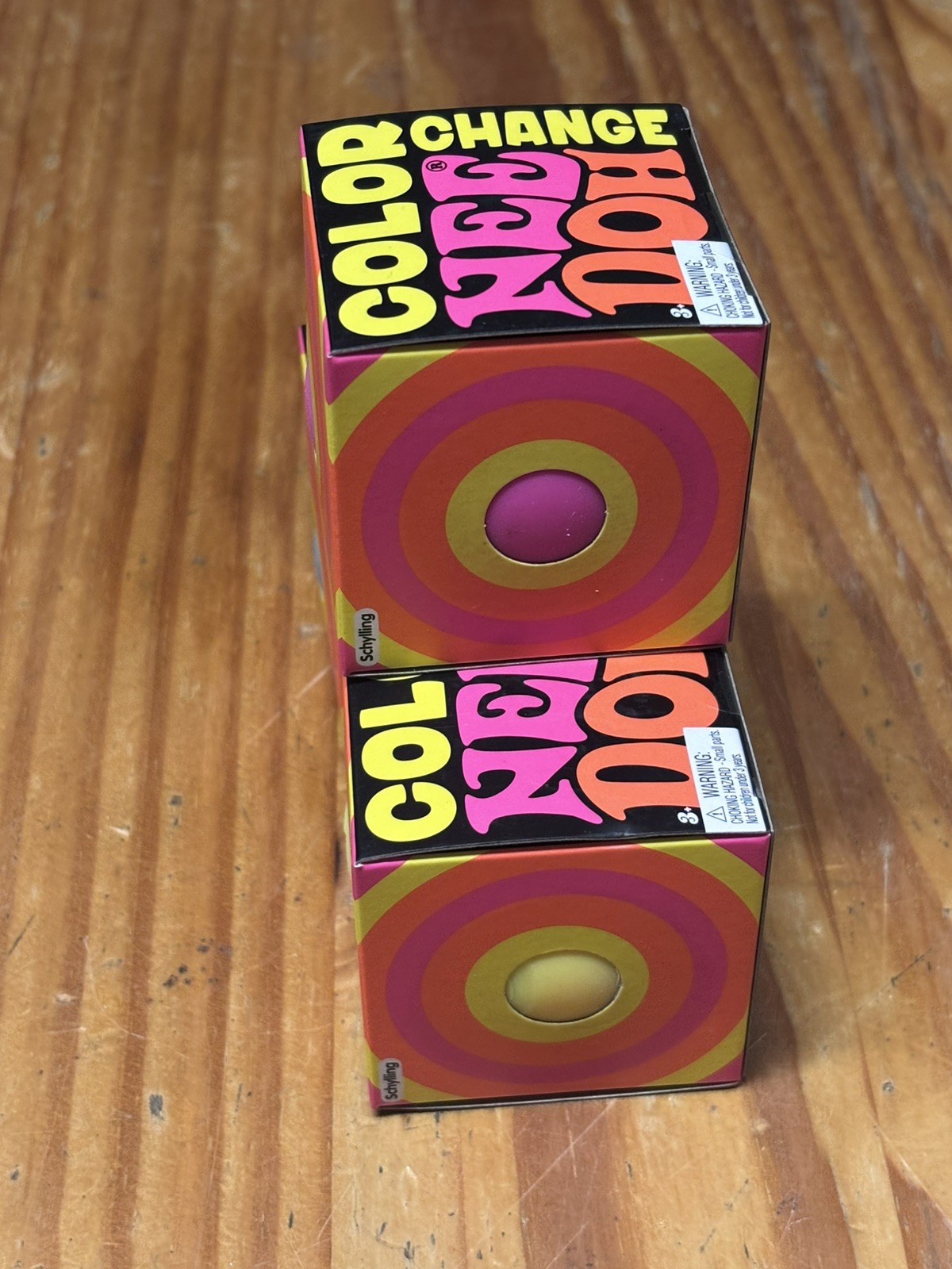 AUTH Schylling NeeDoh Color Change Squeeze Ball Blue Pink Yellow full set