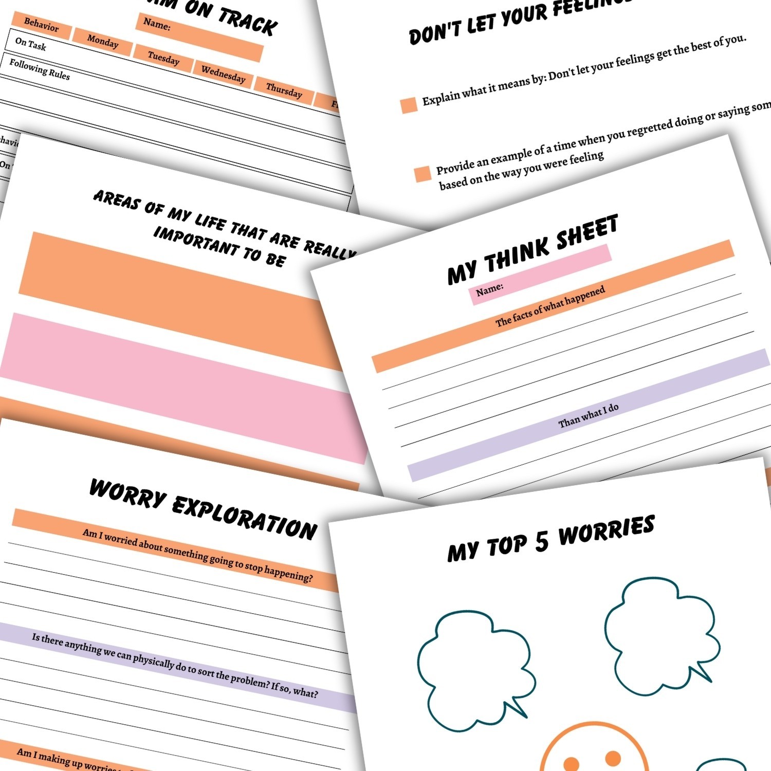 Printable Self Control Activity Book for Kids & Teens | Emotional Regulation
