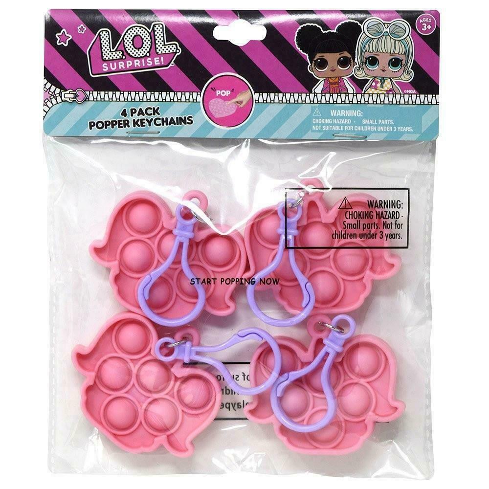 LOL Surprise 4pk Shaped Fidget Popper Toy Keychain
