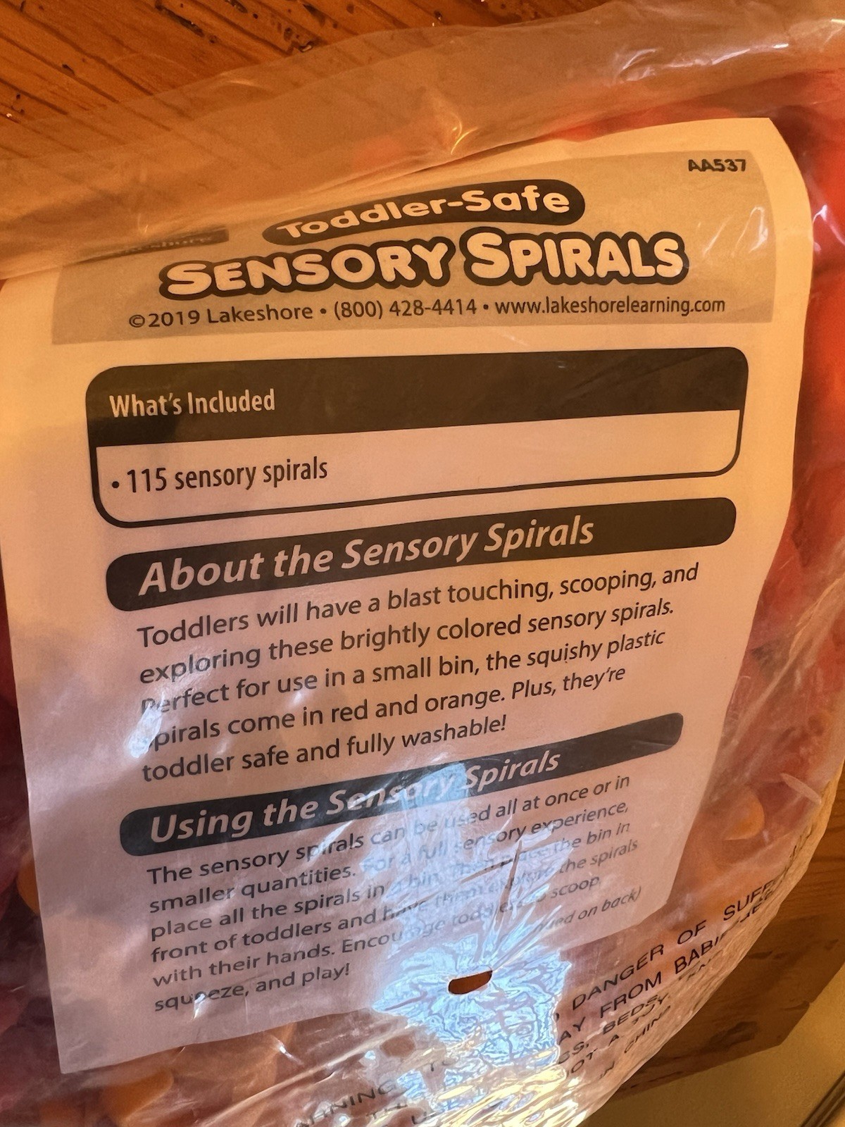 Lakeshore Learning 115 Sensory Spirals Red And Yellow Tactile Shapes New In Bag