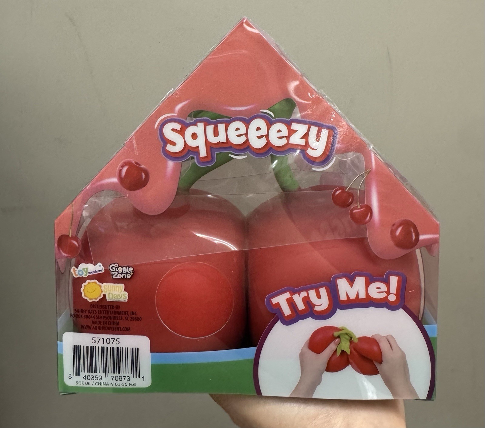 Sunny Days Squeeeze Cherries Rare Viral Squish Squishy Squeeezy Fidget Toy Jumbo