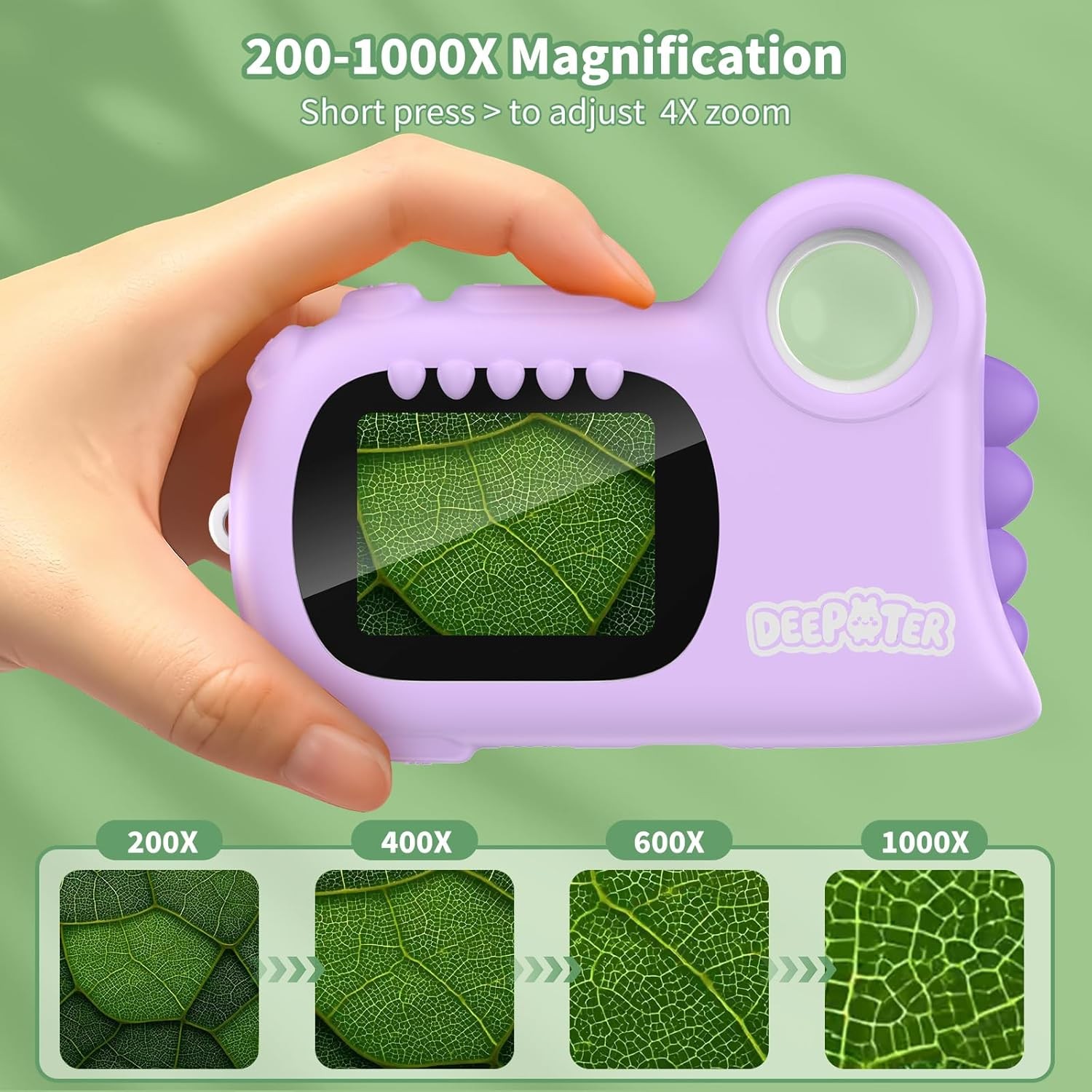 Microscope for Kids Handheld Mini Portable Digital Rechargeable 1000X Boy Girls