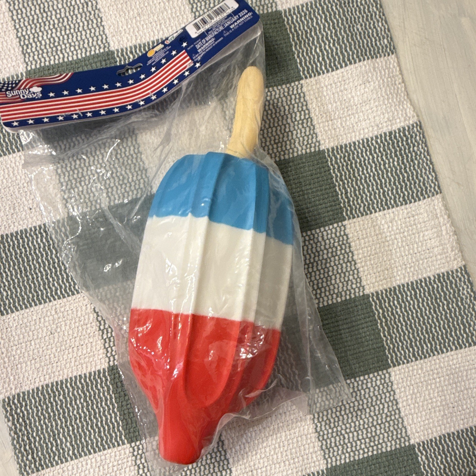 Sunny Days Squish Popsicle Tactile Squeeze Toy, Red White Blue, Age 3-4