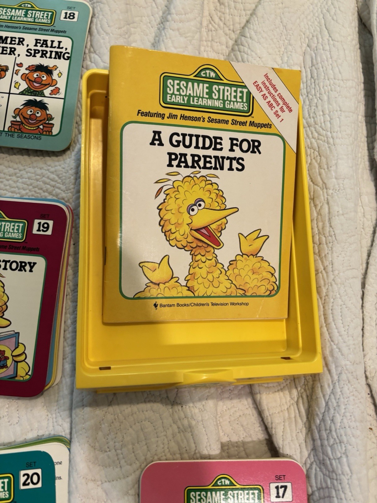 Sesame Street Early Learning Educational Games Cards Partial Set No Case 1989