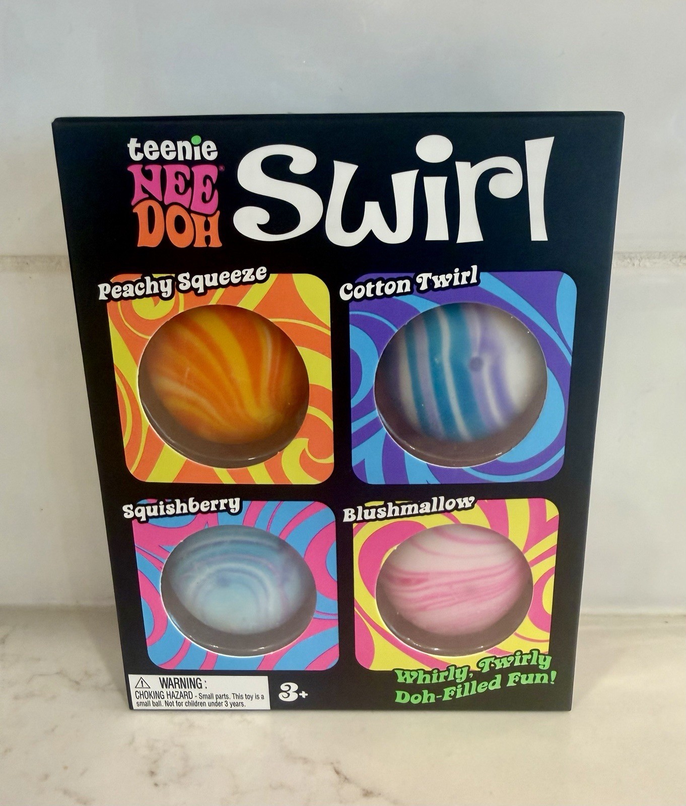 Nee Doh Teenie Swirl Four 4-Pack – Peachy, Cotton, Squish, Blush – Authentic
