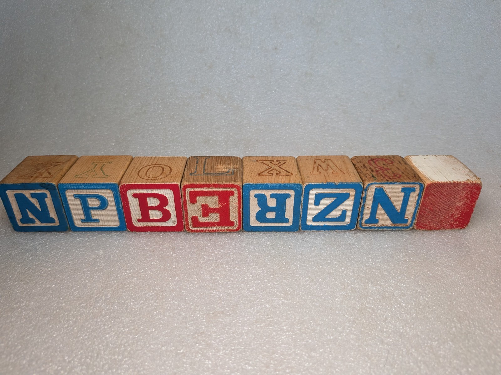 Vintage ABC Alphabet Blocks- AMERICA Red Blue Home Decor 4th July Patriotic