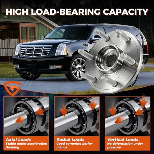 2pcs 512460 Front/Rear Wheel Hub and Bearing Assembly Compatible withFord
