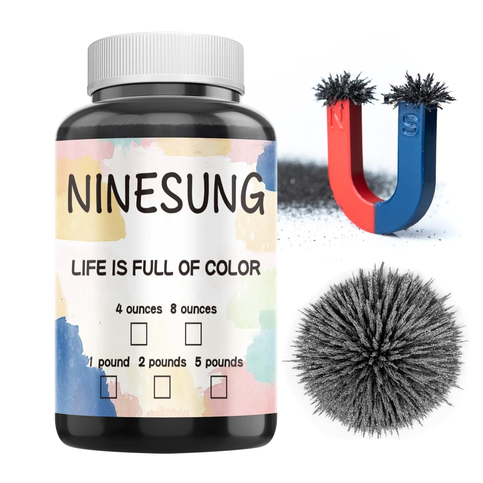 Iron Filings 8oz Powder for Magnet Science Education Experiments Magnetic Fields