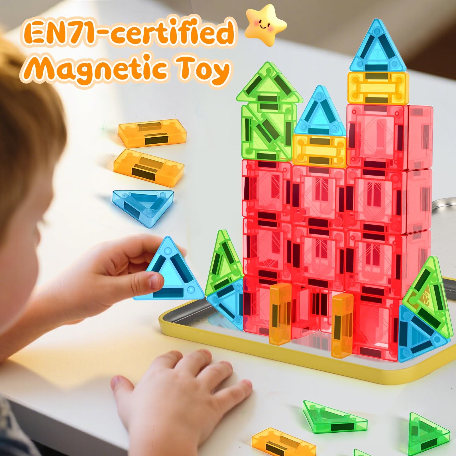 Magnetic Tiles Blocks Building Toy: Portable 32PCS, ‎multi-color
